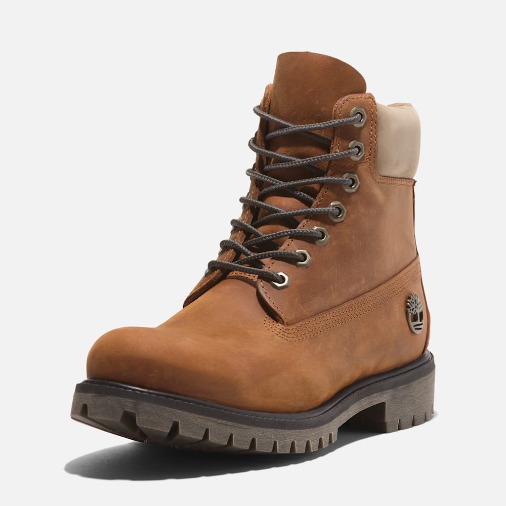 Timberland® Premium 6-Inch Lace Up Waterproof Boot for Men in Orange