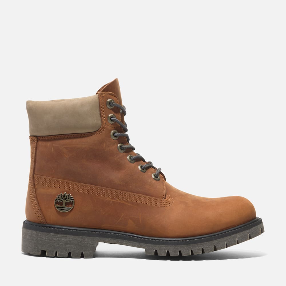 Timberland® Premium 6-Inch Lace Up Waterproof Boot for Men in Orange