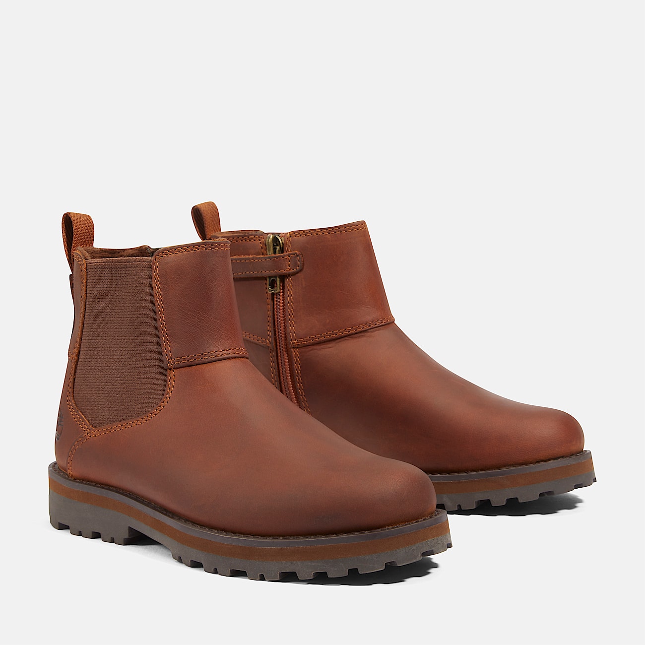 Courma Chelseaboot voor kids in zwart TBL bruin ALT3