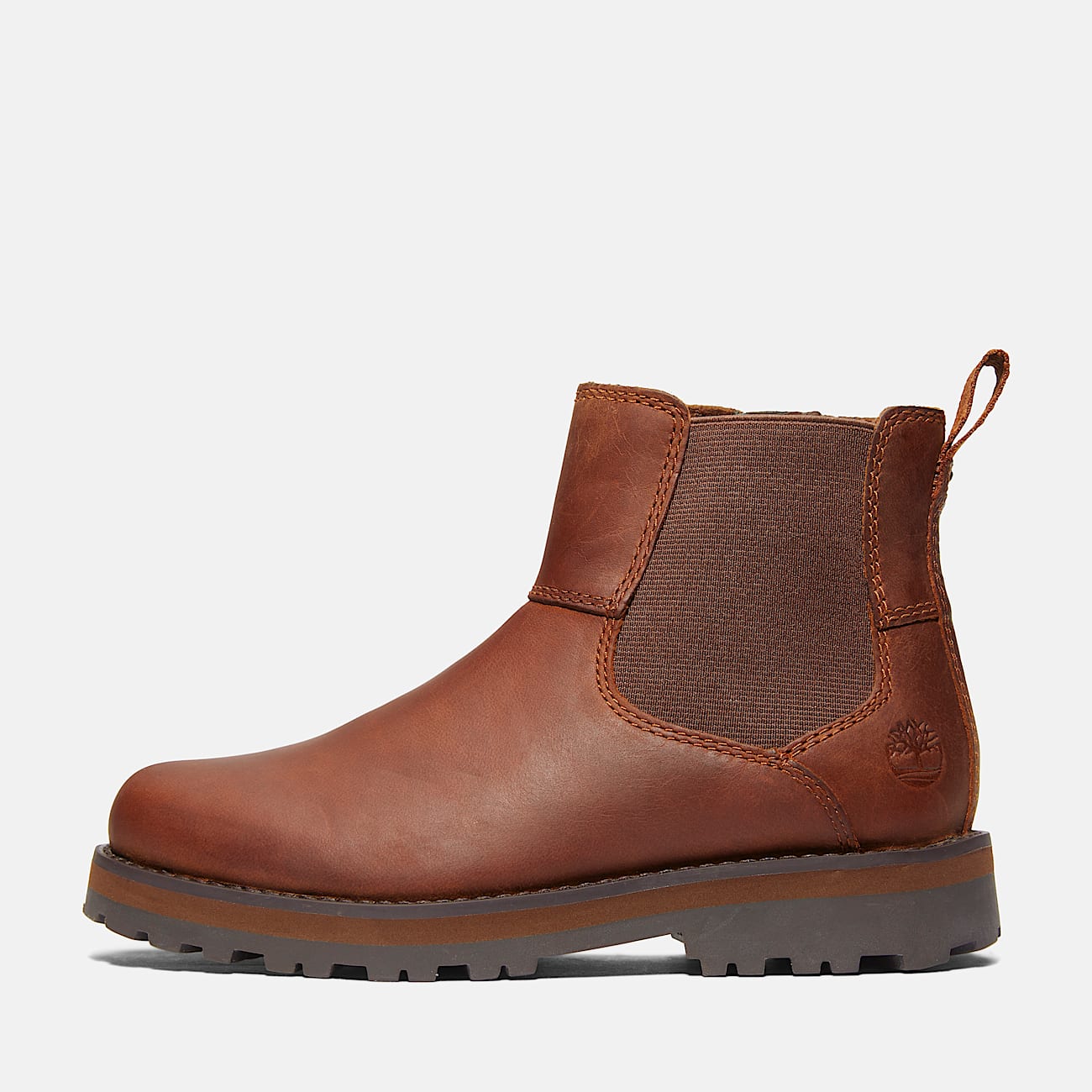 Courma Chelseaboot voor kids in zwart TBL bruin ALT7