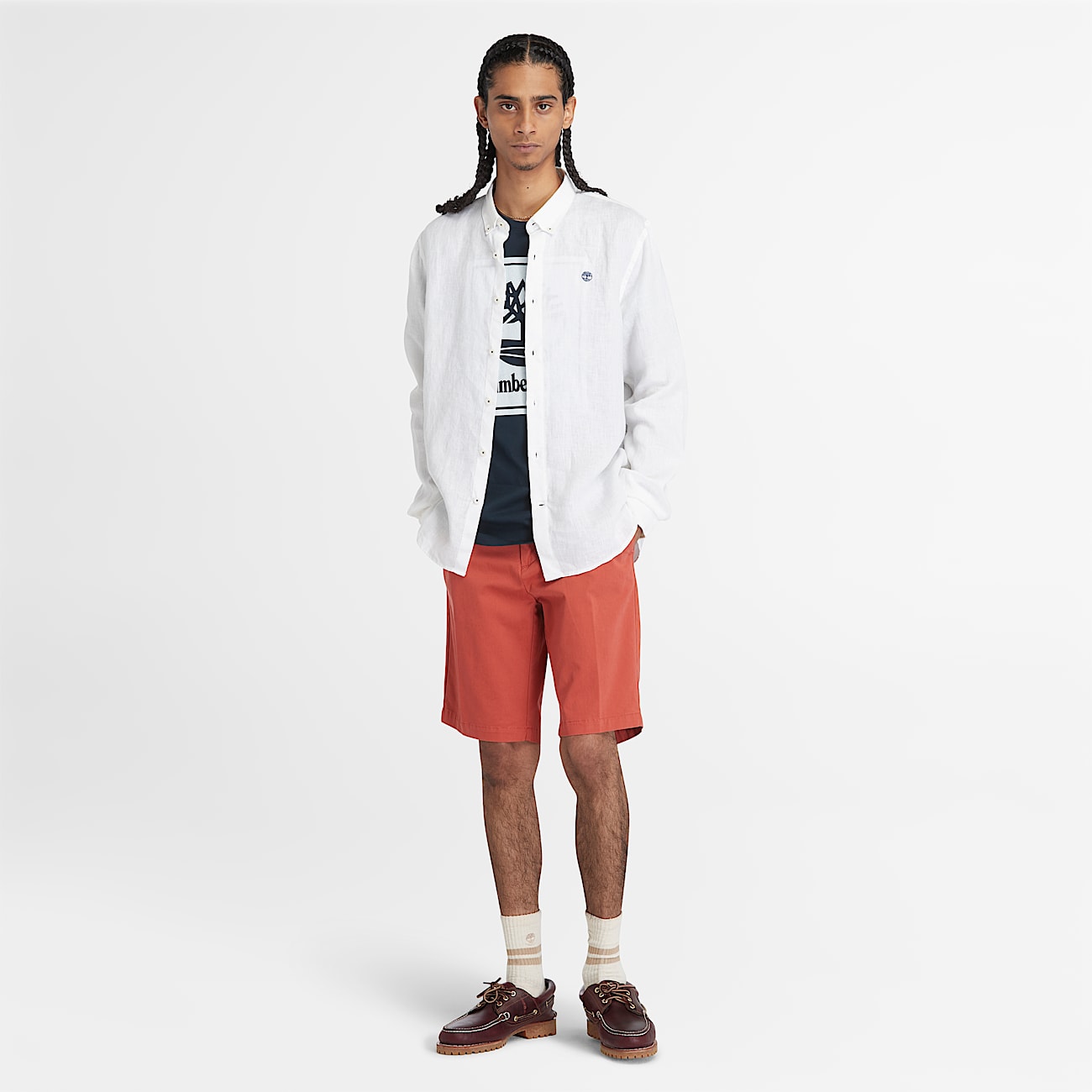 Mill Brook Leinenhemd für Herren in Weiß - 2