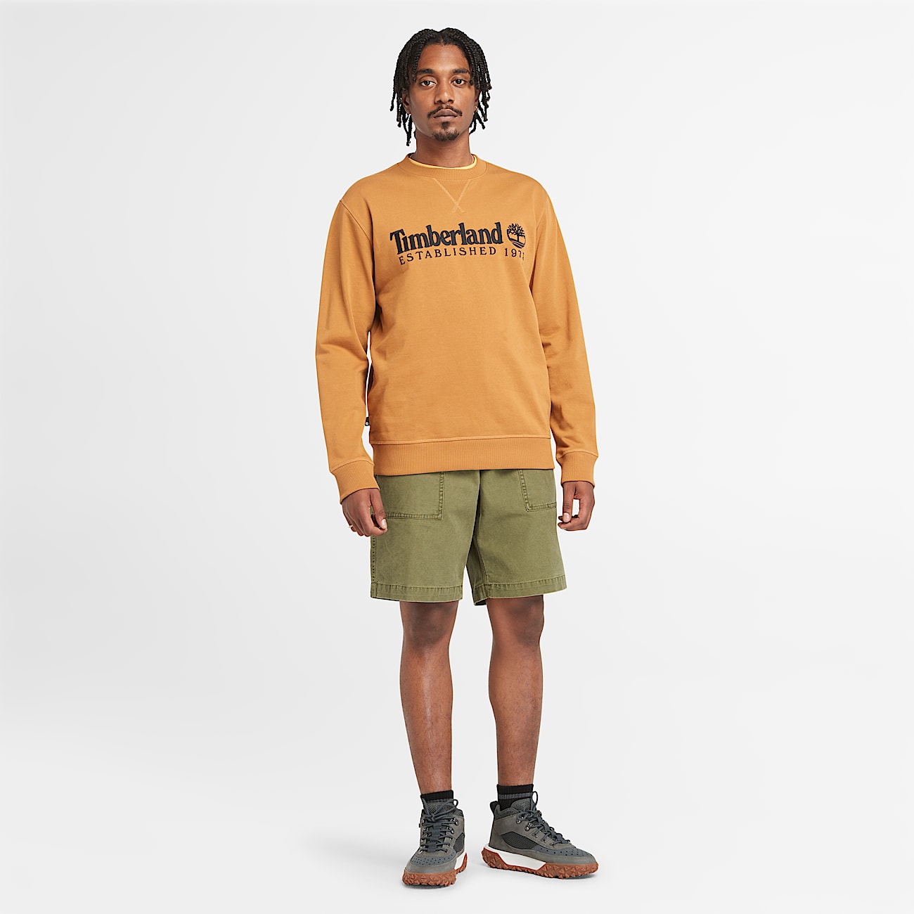 Sweat à col rond et logo brodé Established 1973 pour homme en jaune - 2