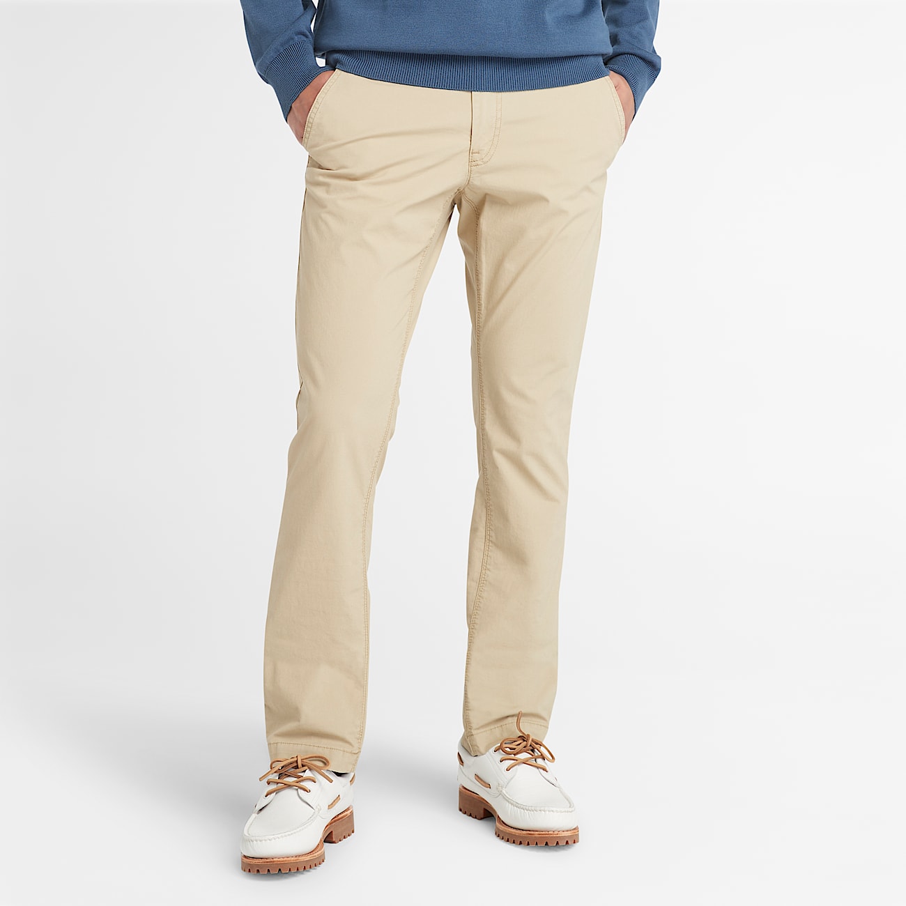 Pantaloni Chino in Popeline Claremont da Uomo in beige - 1