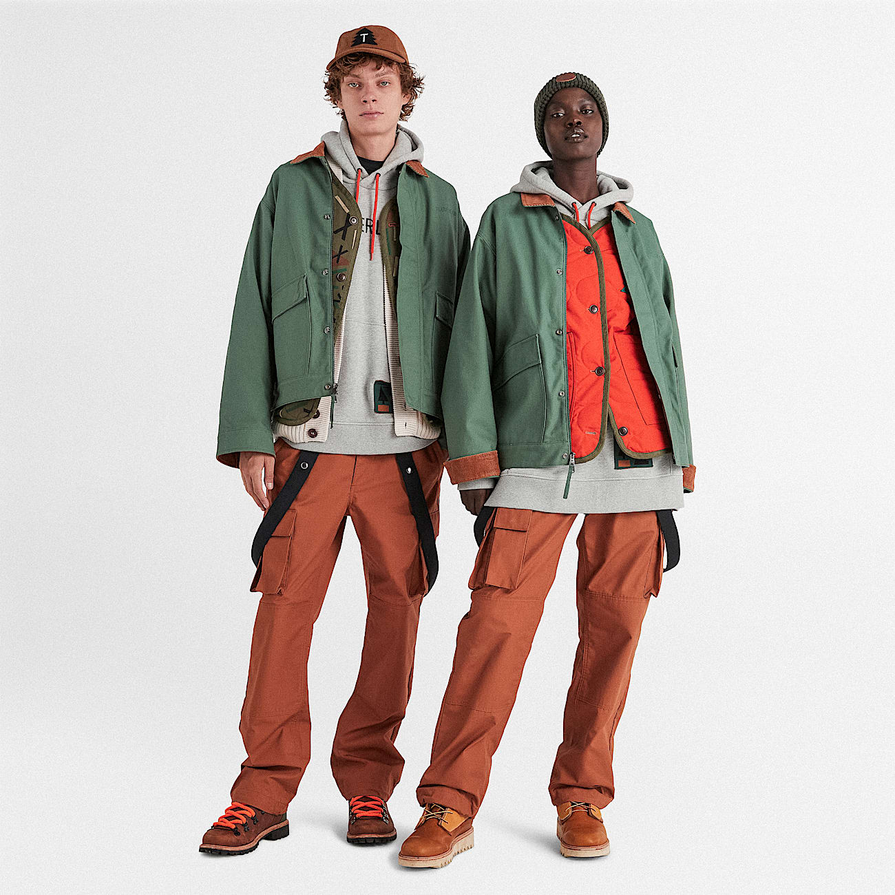 Joggers con bretelle Timberland® x Nina Chanel Abney in marrone - 1