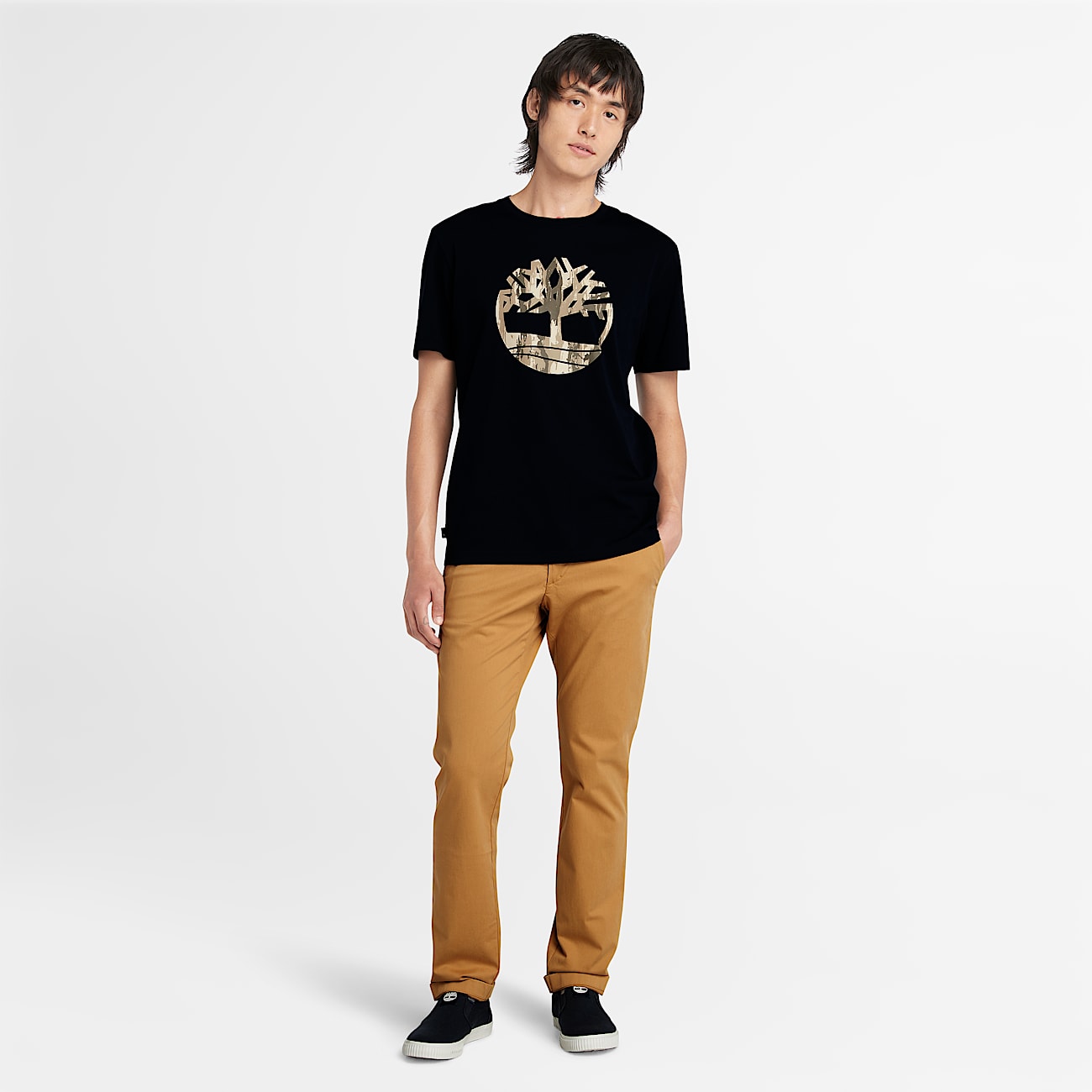 Claremont Twill Chino Slim Trouser for Men in Dark Yellow TBL Yellow ALT1