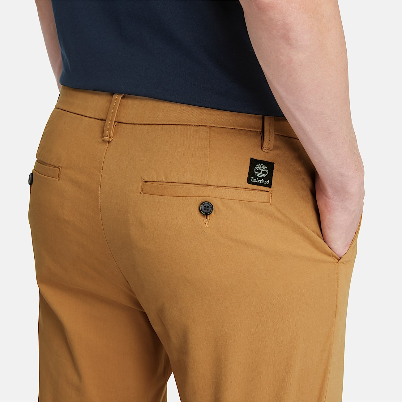 Claremont Twill Chino Straight Trouser for Men in Dark Yellow TBL Yellow ALT2