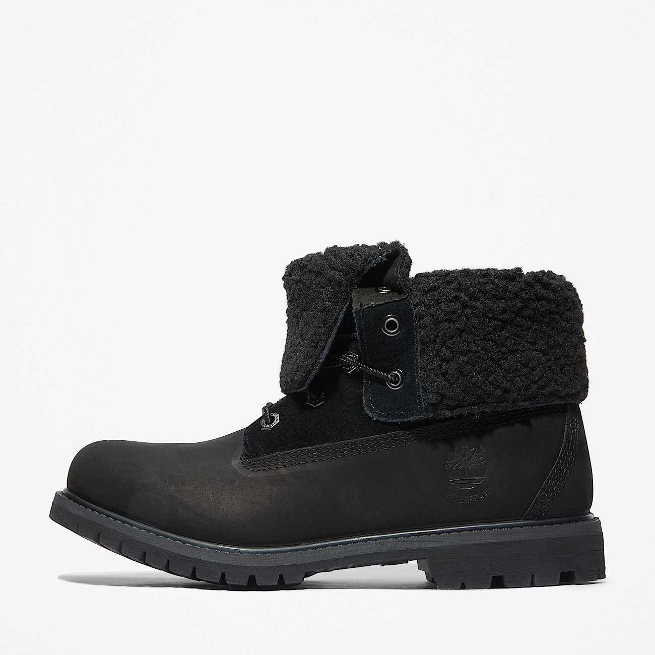Timberland WarmLined Waterproof RollTop Boot for Women in Black TBL Black ALT8