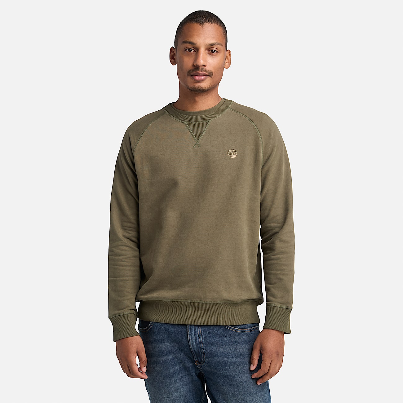 Exeter River Crewneck Sweatshirt for Men in Green/Brown - 1