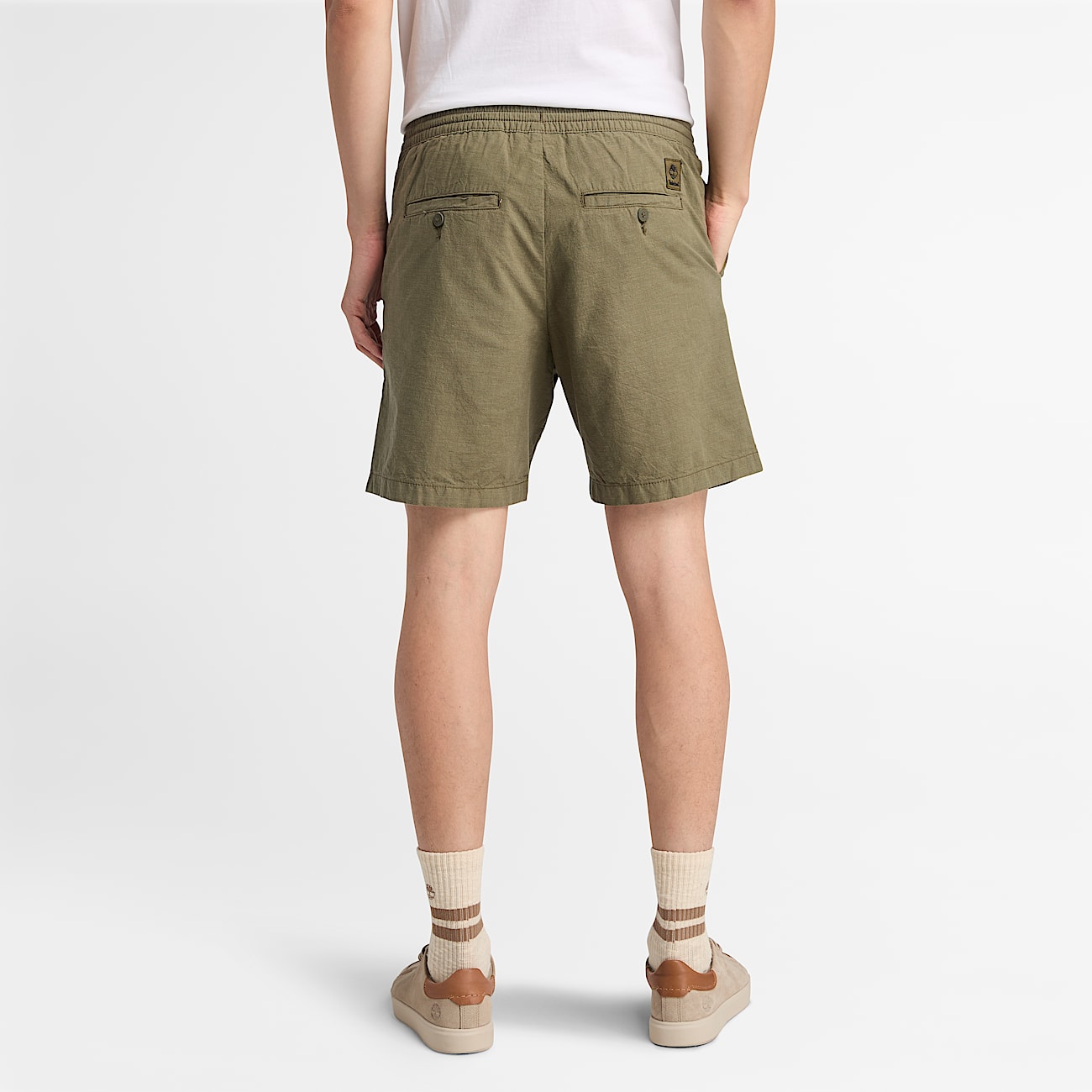 Baumwoll-Leinen-Shorts für Herren in Grün - 4