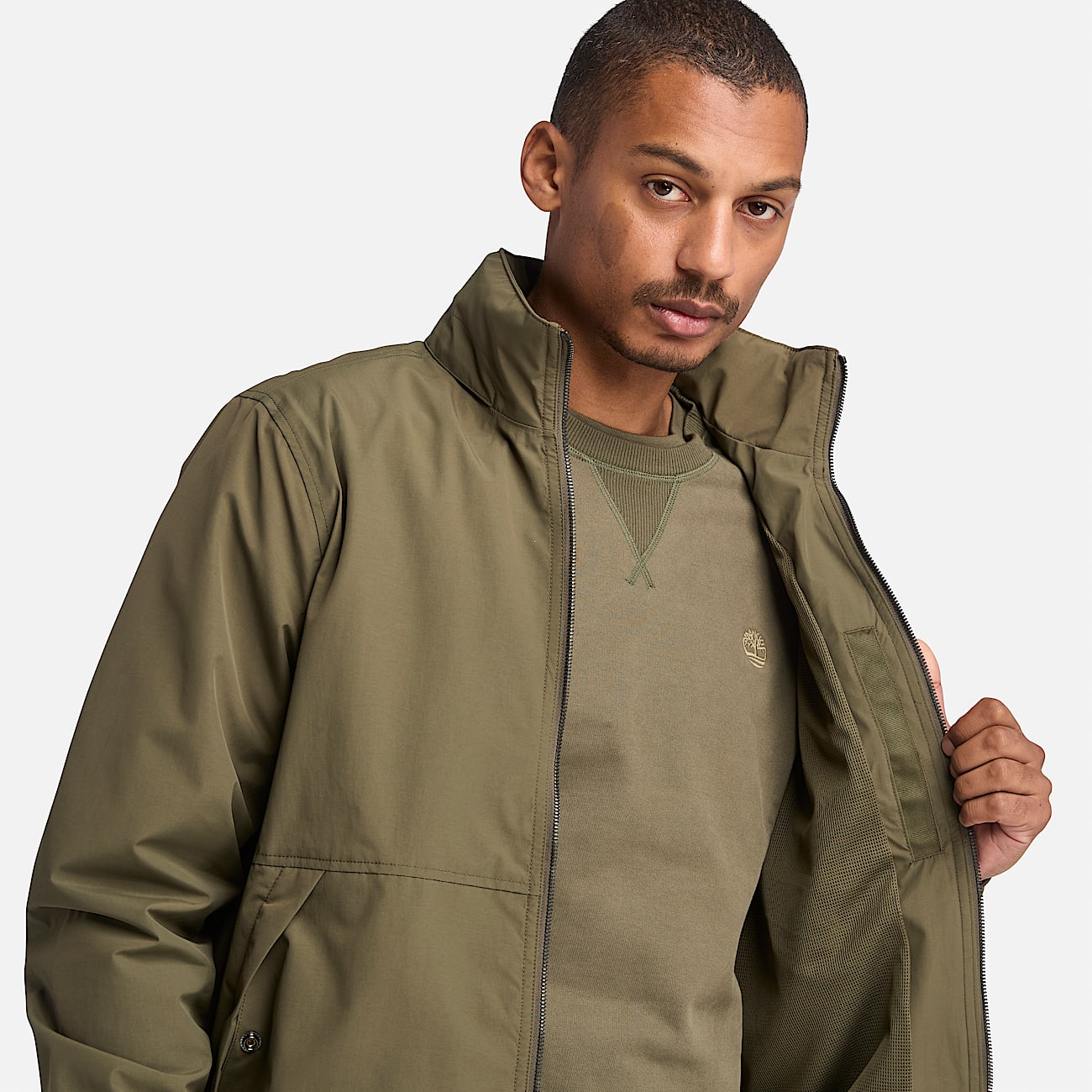 Blouson bomber imperméable pour homme en vert - 3
