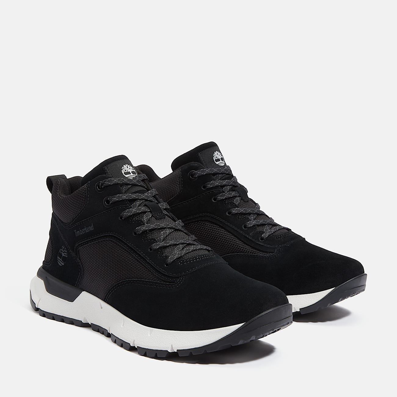 Voyager Park Halfhoge Vetersneaker voor heren in zwart/wit - 3