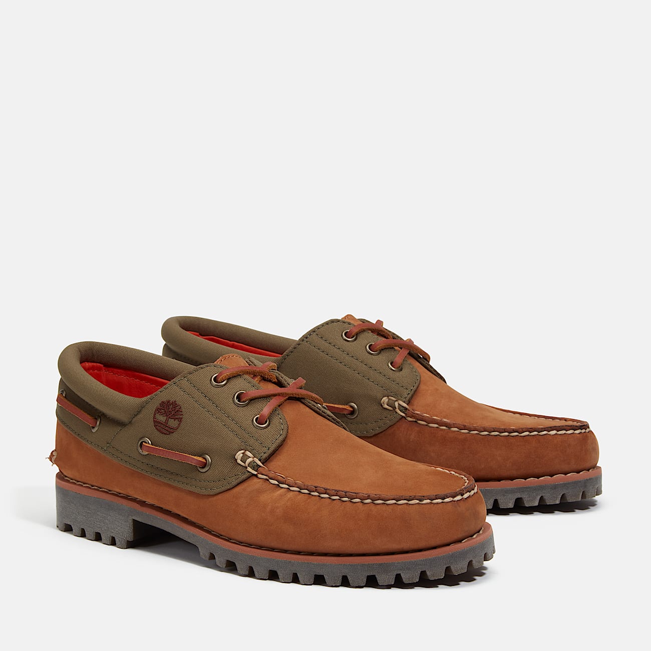 Timberland® Authentic Handgenaaide 3-Eye Bootschoen voor heren in bruin - 4