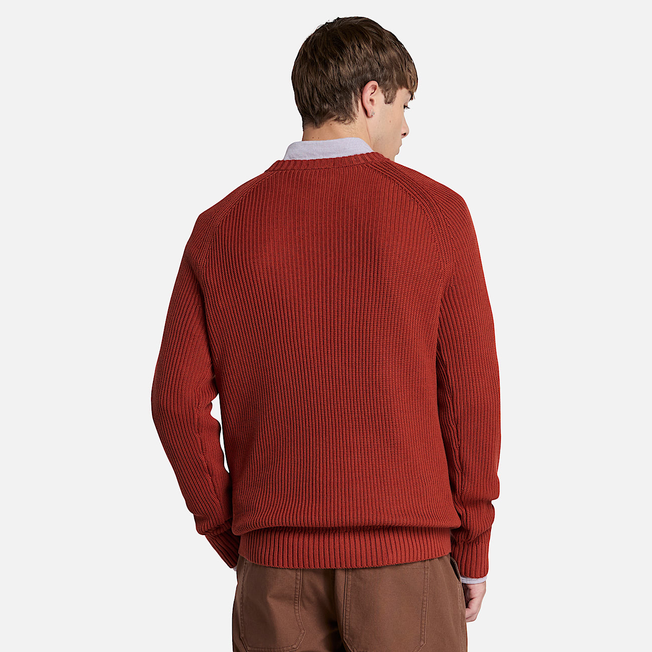Maglione Raglan a Coste da Uomo in rosso - 4