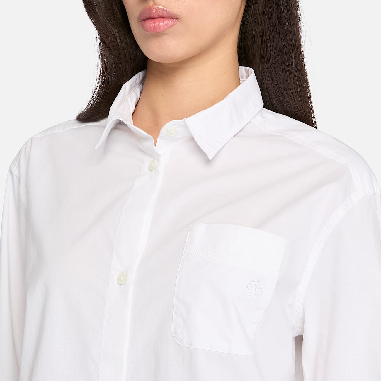 Camisa em Popelina para Mulher em branco - 3