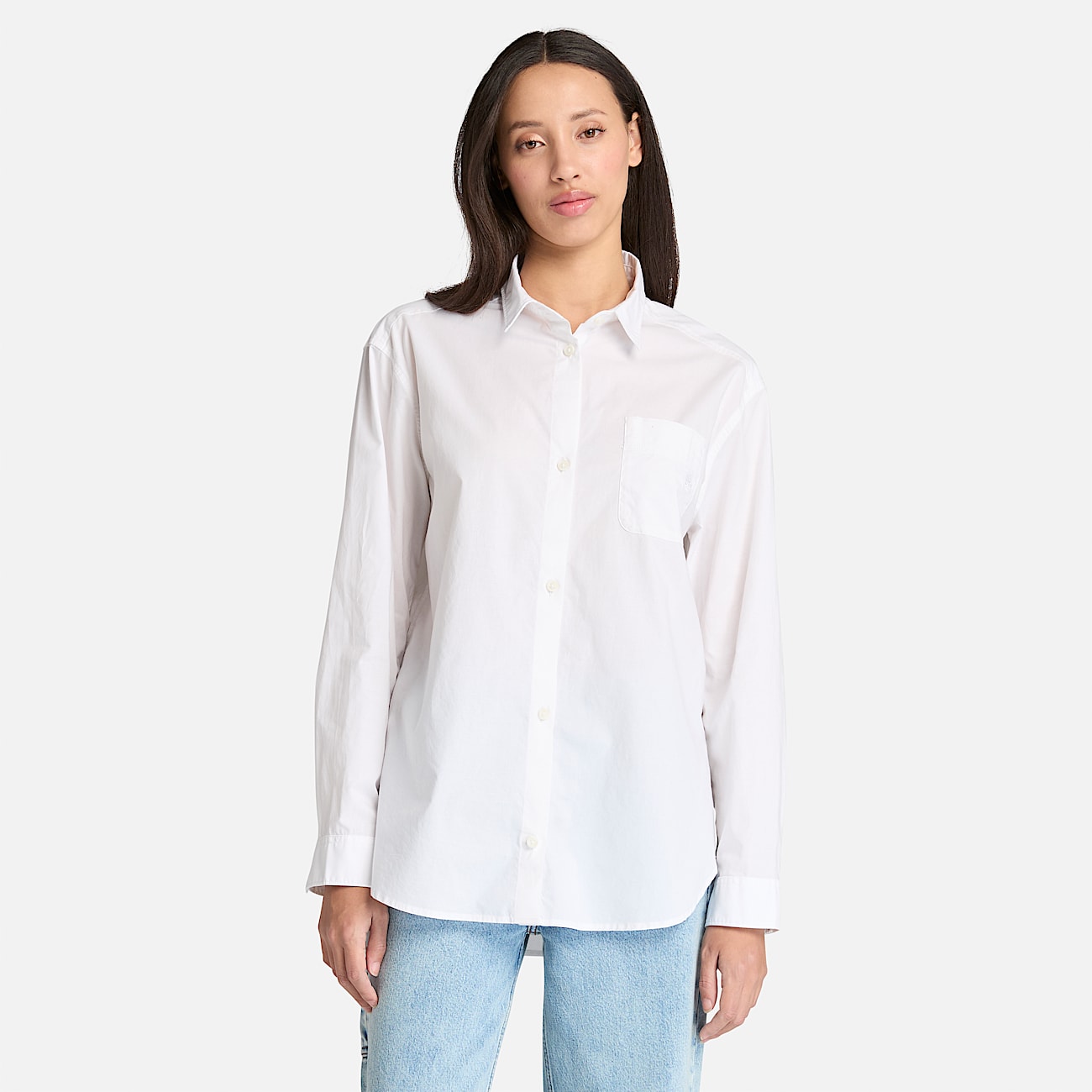 Camisa em Popelina para Mulher em branco - 1