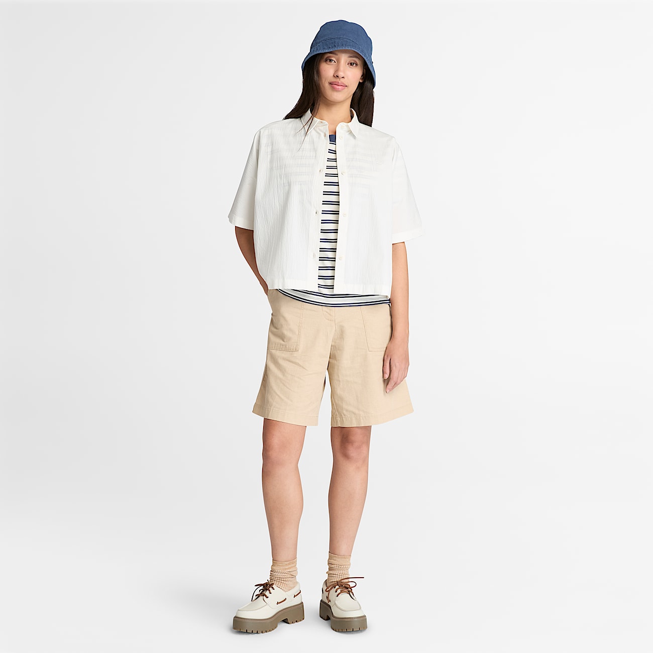 Linnen Bermuda voor dames in beige - 5