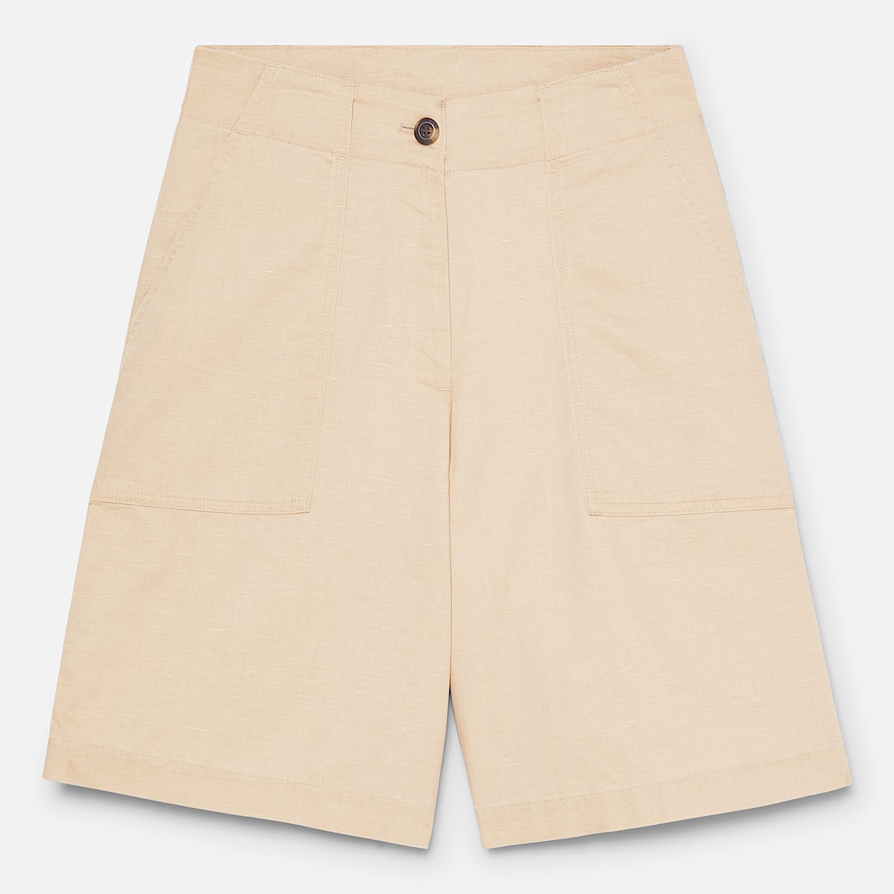 Linnen Bermuda voor dames in beige - 8