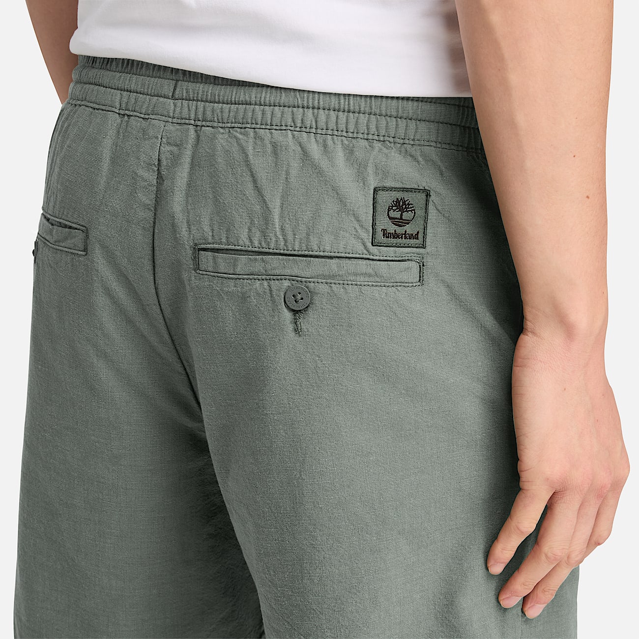 Shorts in Cotone e Lino da Uomo in verde chiaro - 3