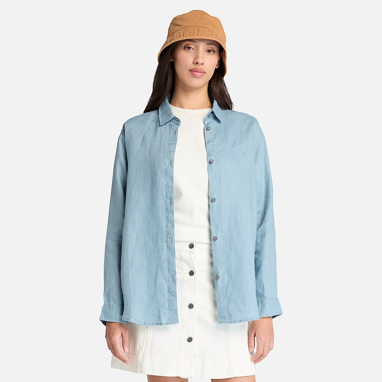 Camicia in Lino da Donna in blu chiaro - 1