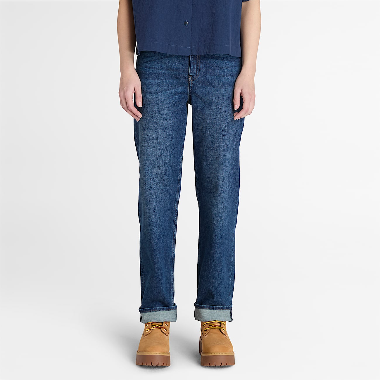 Gerade DenimHose fr Damen in Blau TBL Blau HERO