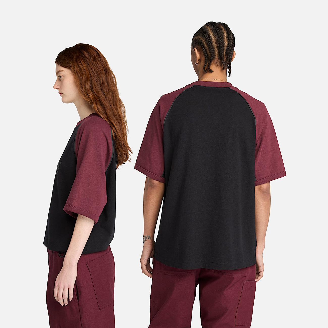 Timberland und HIGHSNOBIETY RaglanTShirt mit Farbblockdesign in Schwarz TBL Schwarz ALT1