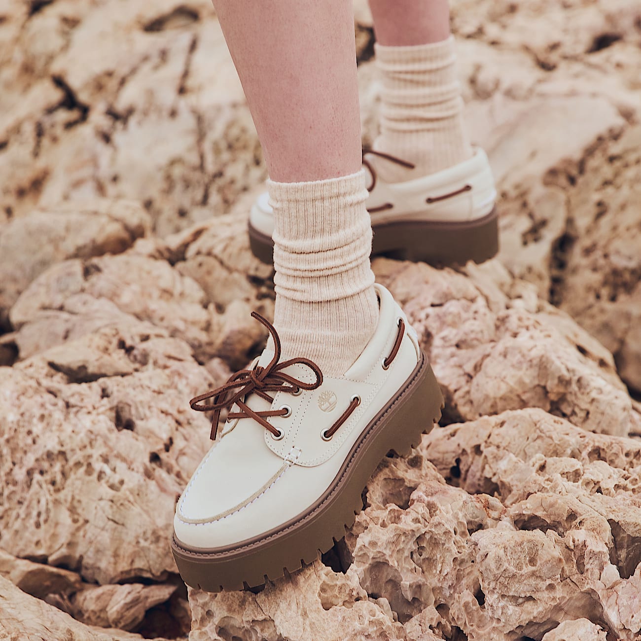 Chaussure bateau Stone Street pour femme en gris - 2