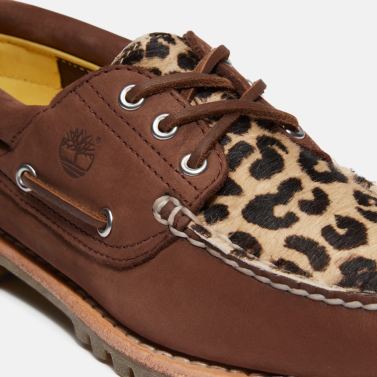 Leopard 3Eye Lug Boat Shoe for Women in Brown TBL Brown ALT7