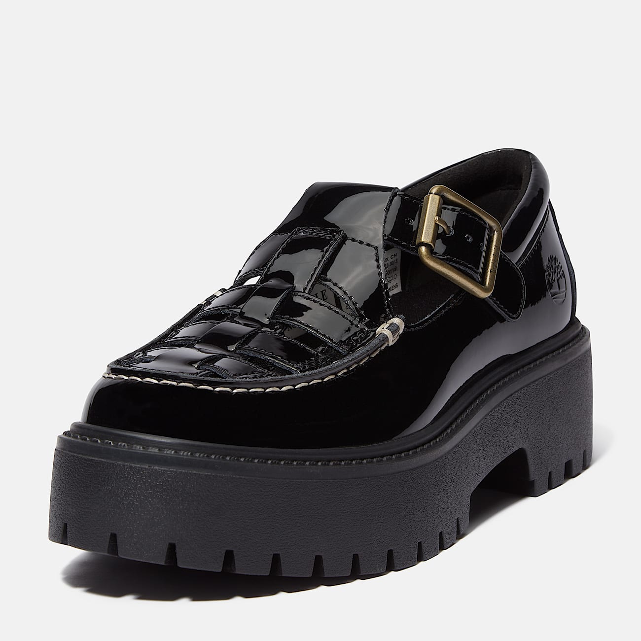 Stone Street Platform Buckle Shoe for Women in Black TBL Black ALT9