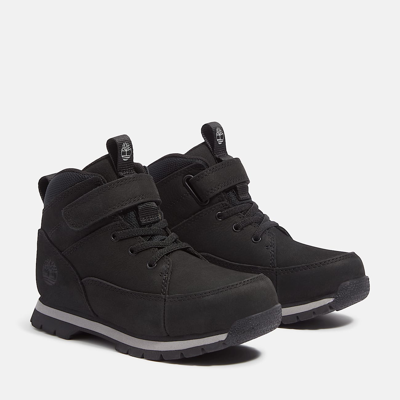 Euro Rock Mid Hook-and-Loop Boot for Youth in Black - 4