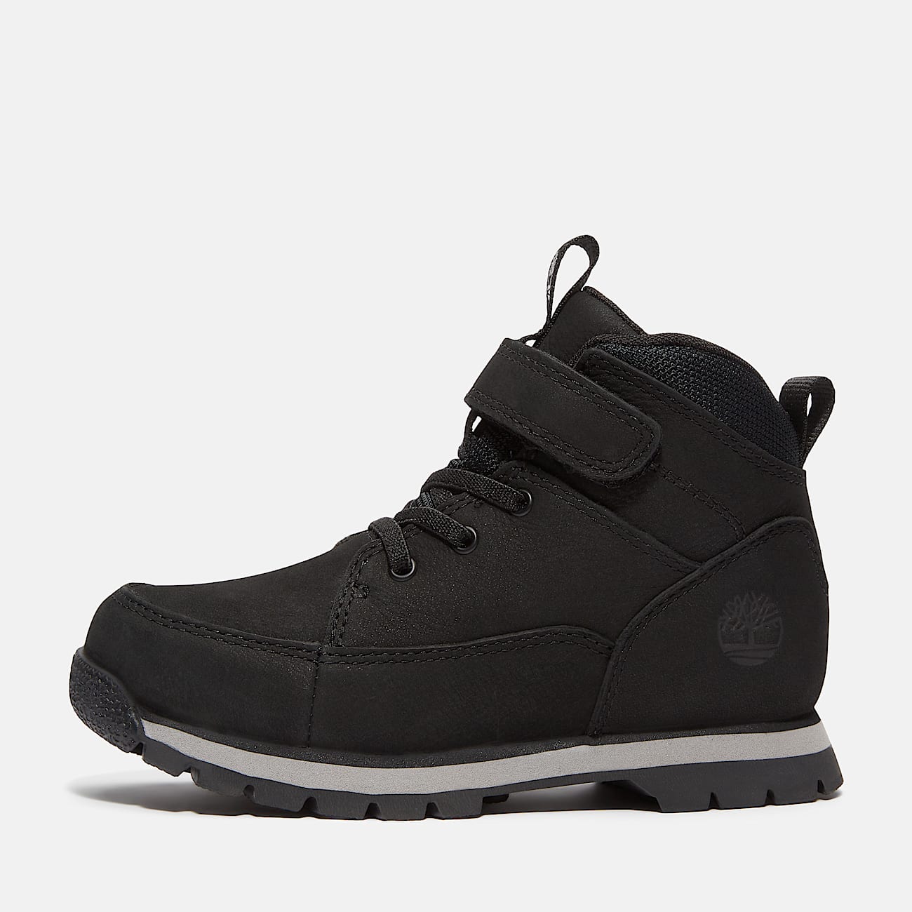 Euro Rock Mid Hook-and-Loop Boot for Youth in Black - 8