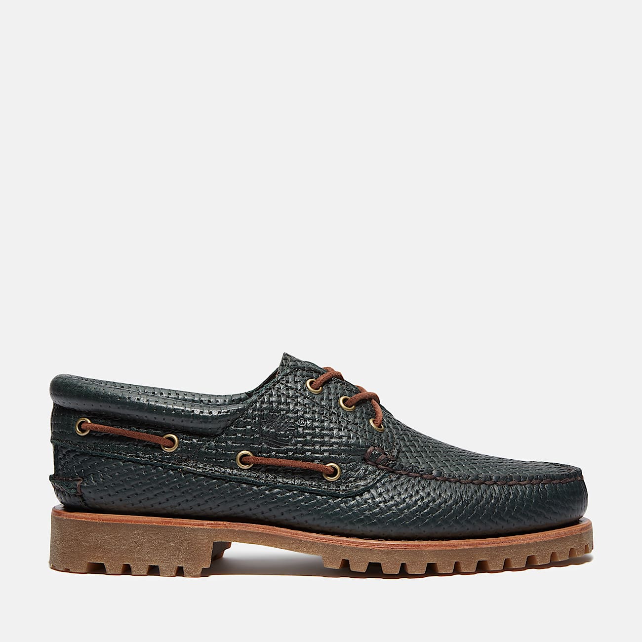 Chaussure bateau authentique cousue main à 3 œillets Timberland® pour homme en vert foncé - 1