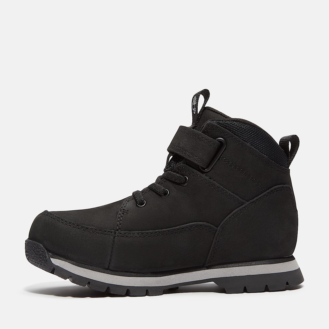 Euro Rock Mid Hook-and-Loop Boot for Youth in Black - 6