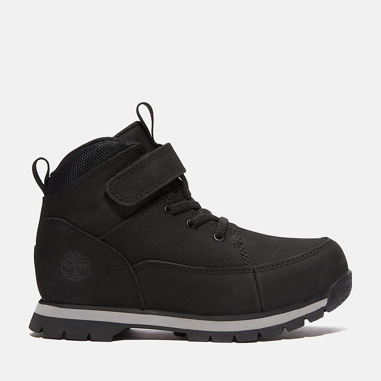 Euro Rock Mid Hook-and-Loop Boot for Youth in Black - 1