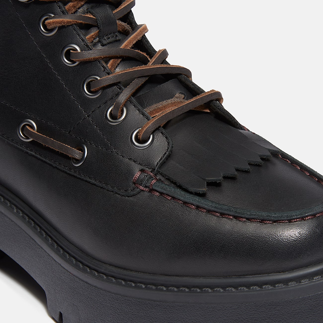 Stone Street Platform Kiltie Boot for Women in Black TBL Black ALT7