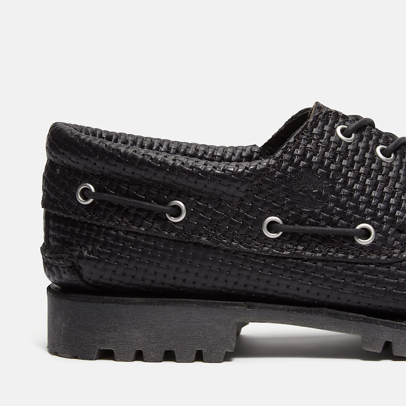 Timberland Authentic 3Eye Lug Handsewn Boat Shoe for Men in Black TBL Black ALT7