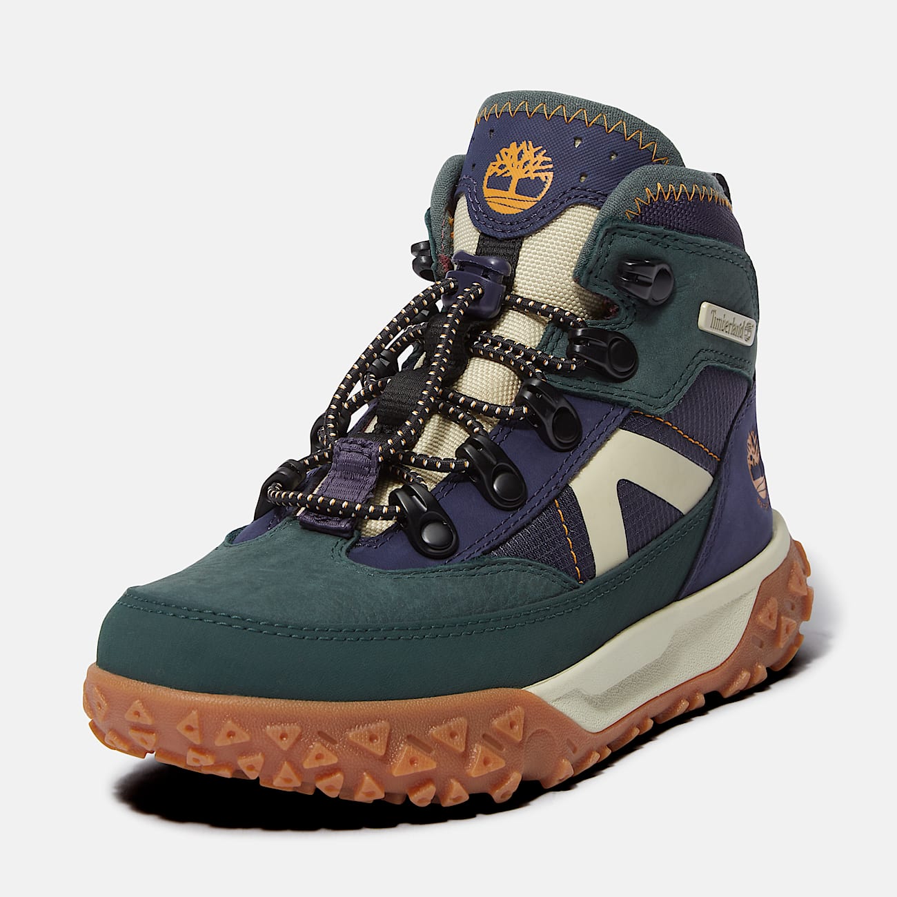 GreenStride Motion 6 Mid Bungee Waterproof Trainer for Youth in Dark Green TBL Green ALT9