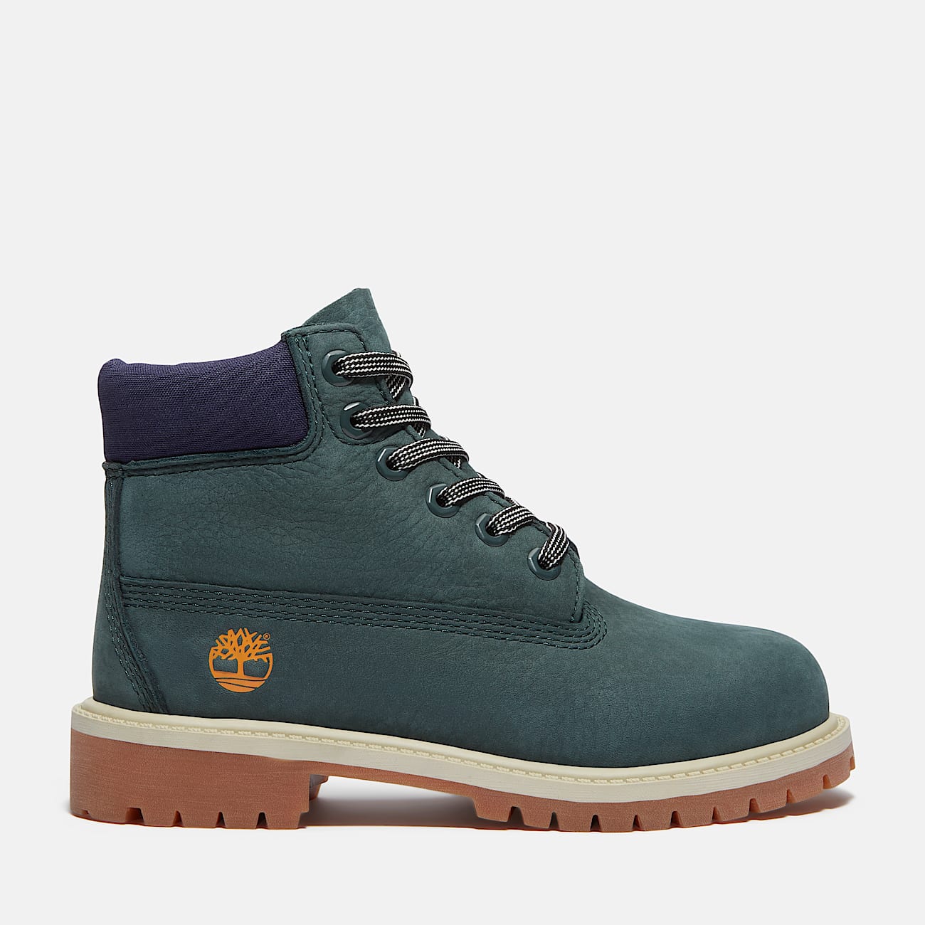 Timberland Premium 6Inch Waterproof Boot for Youth in Dark Green TBL Green HERO