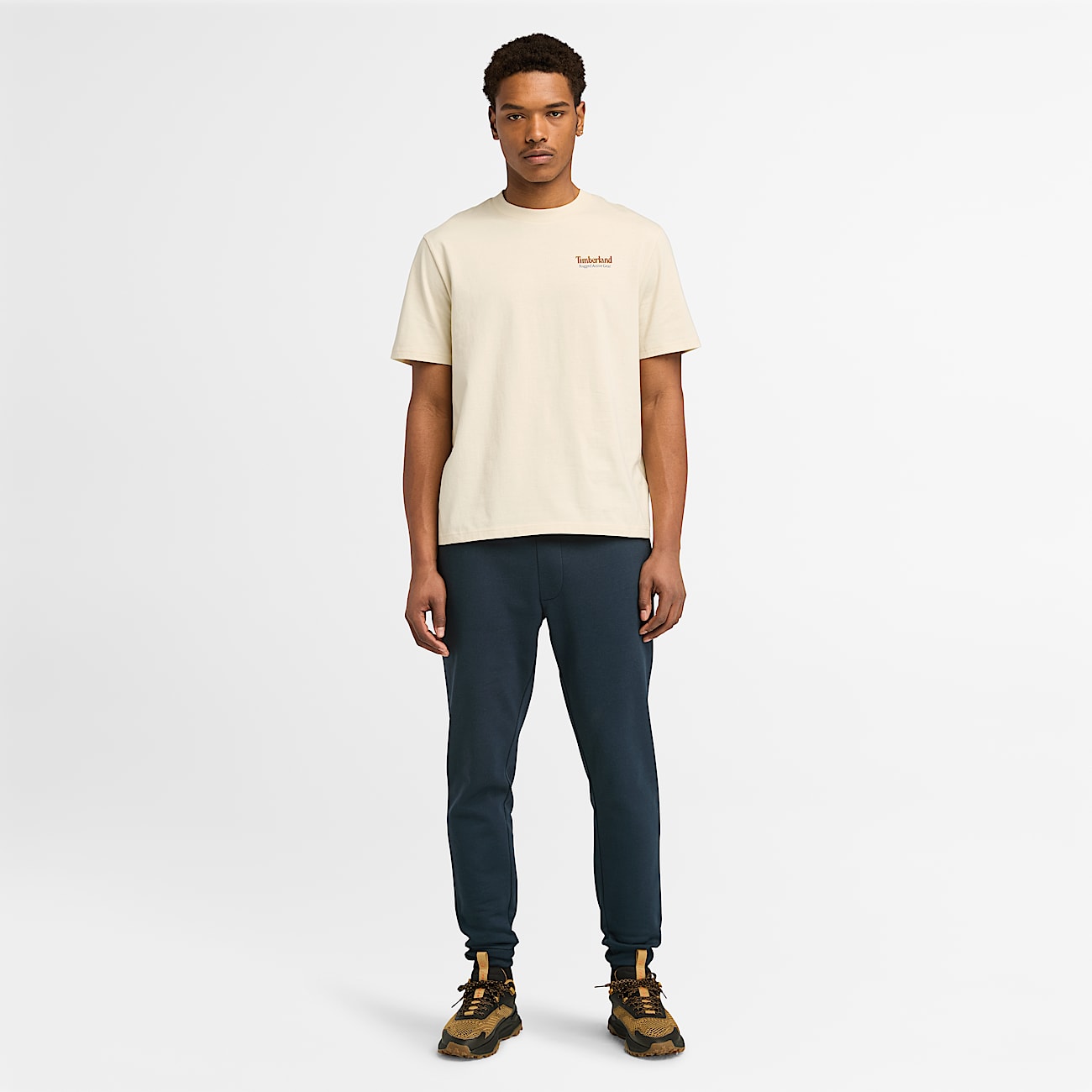 Rugged Active Gear Back Graphic Tshirt for Men in BeigeDark Green TBL Beige ALT1