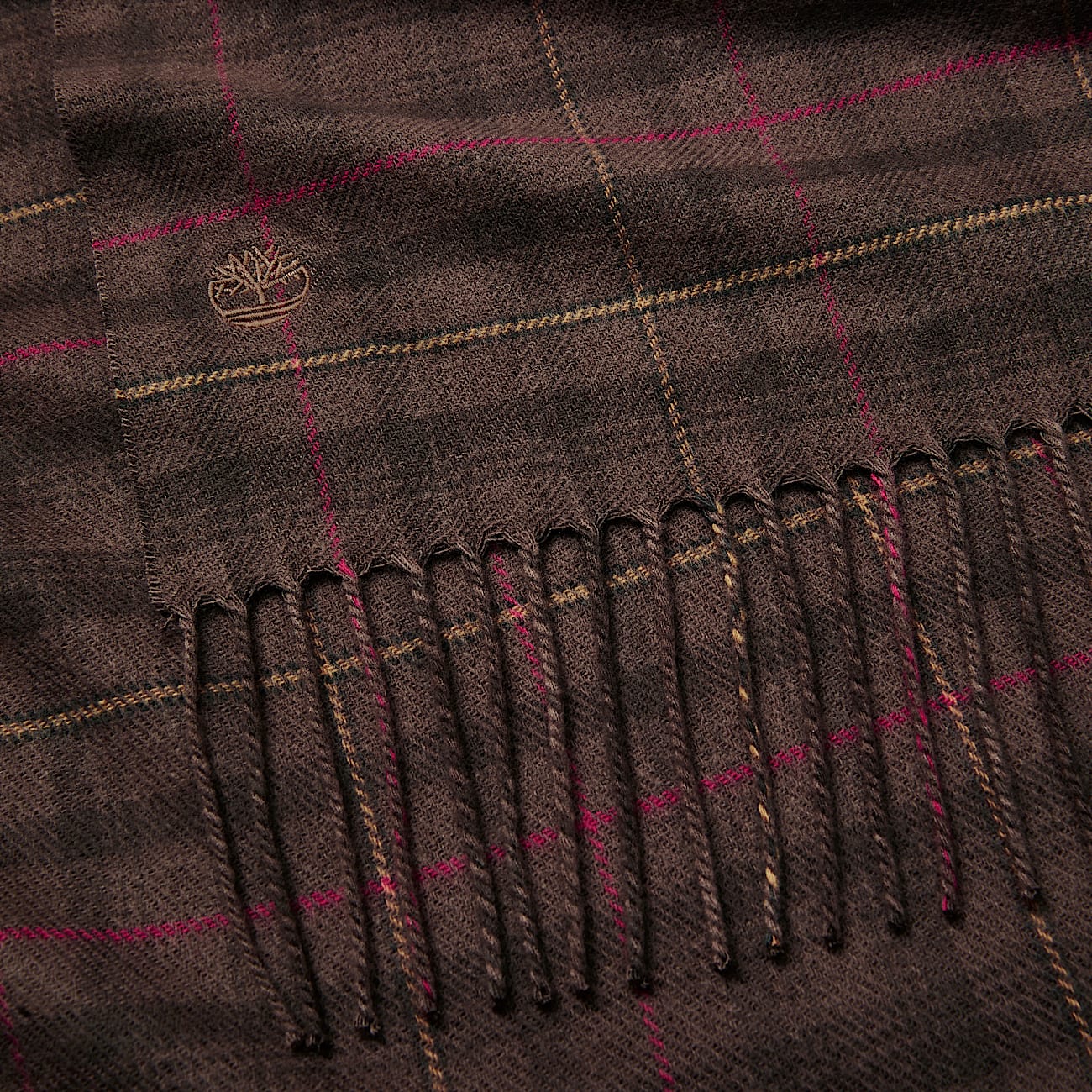 Plaid Woven Scarf in Brown - 2