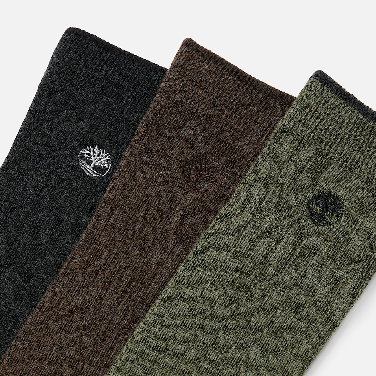 Timberland 3Pack Danforth OvertheCalf Sock for Men in Dark Green TBL Green ALT1