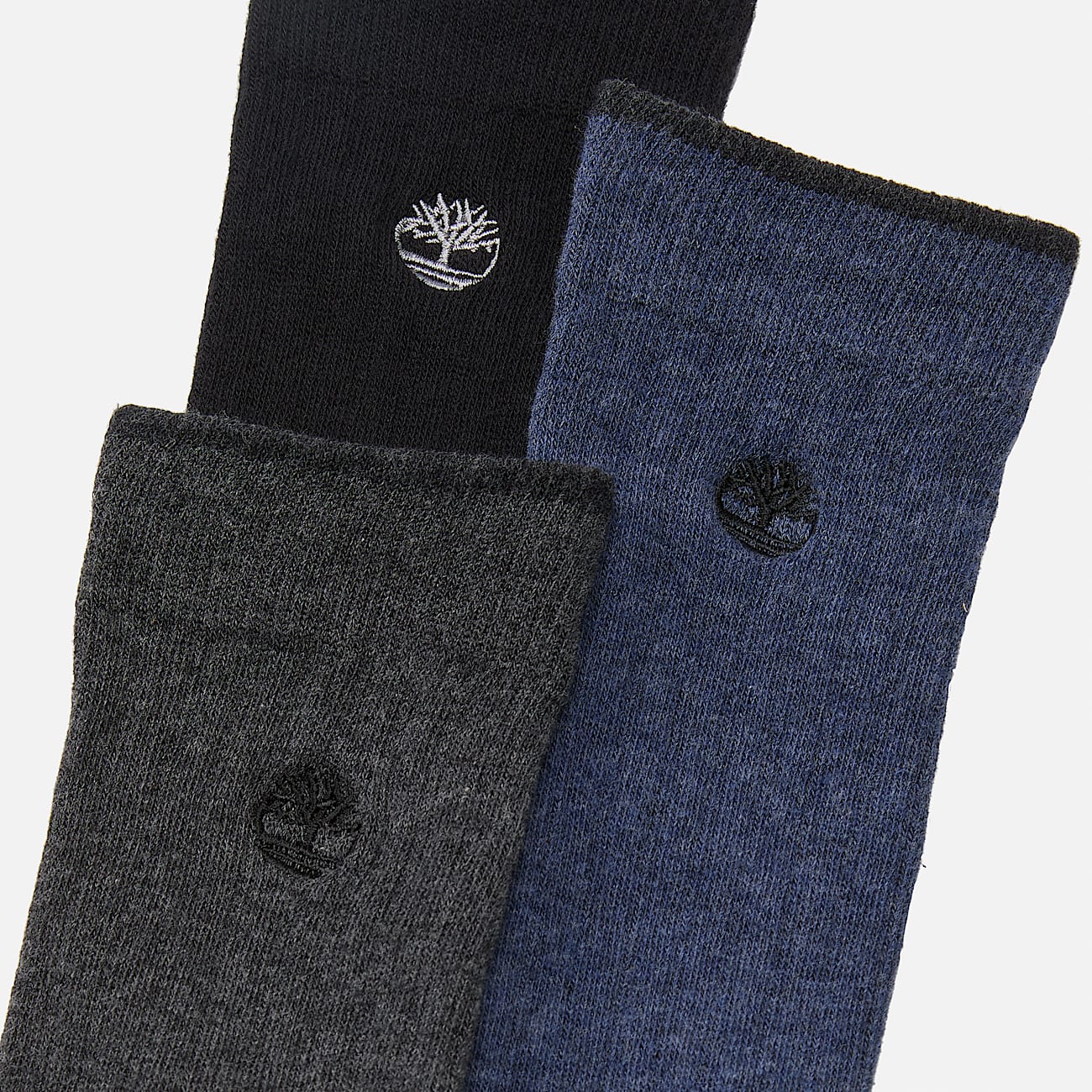 Timberland 3Pack Danforth OvertheCalf Sock for Men in Black TBL Black ALT1