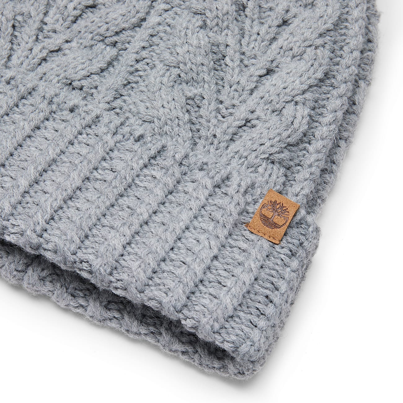 Cable Beanie with Pom in Dark Grey TBL Grey ALT1