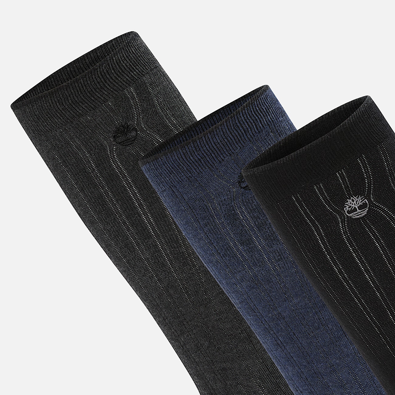 Timberland 3Pack Danforth OvertheCalf Sock for Men in Black TBL Black ALT2