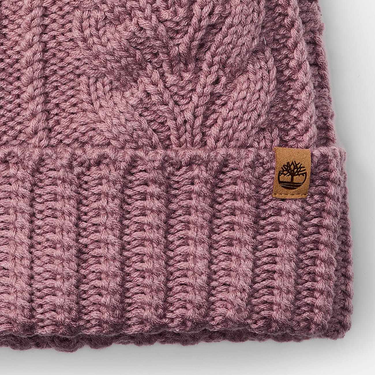Cable Beanie with Pom in Pink TBL Pink ALT2
