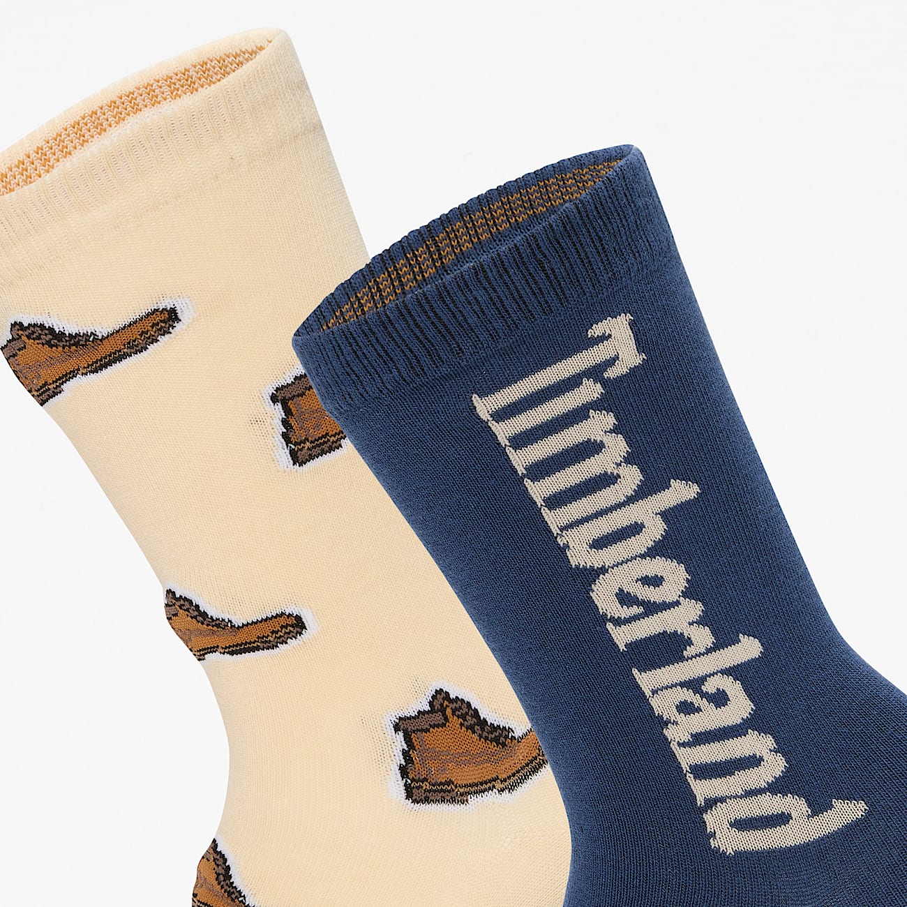 Timberland 2Pack AllOver Boot Print Crew Sock in Beige TBL Beige ALT2