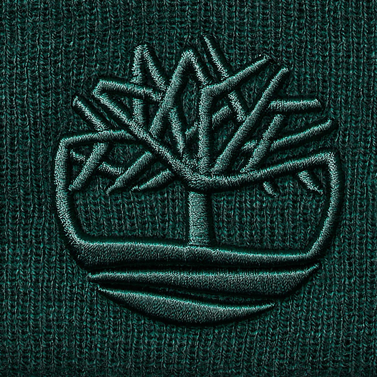 Beanie met 3D-borduursel in donkergroen - 3