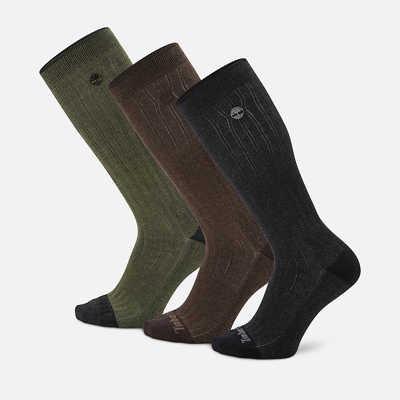 Timberland 3Pack Danforth OvertheCalf Sock for Men in Dark Green TBL Green HERO