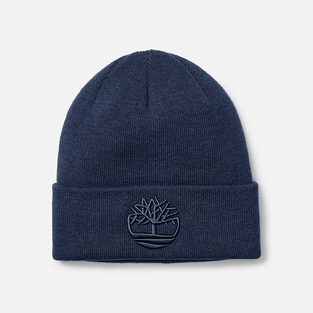 Beanie met 3D-borduursel in donkerblauw - 1