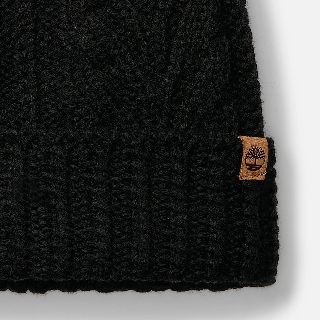 Cable Beanie with Pom in Black TBL Black ALT2