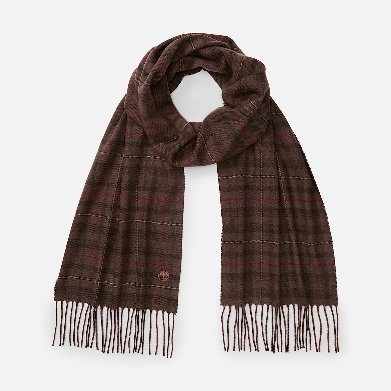 Plaid Woven Scarf in Brown - 1